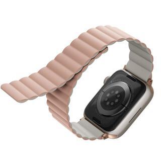 UNIQ REVIX リバーシブル マグネット Apple Watch バンド 49/45/44/42mm ピンク/ベージュ【10月中旬】