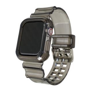 透明シリコンバンド レザルタ Apple Watch 45mm ブラック【6月中旬】