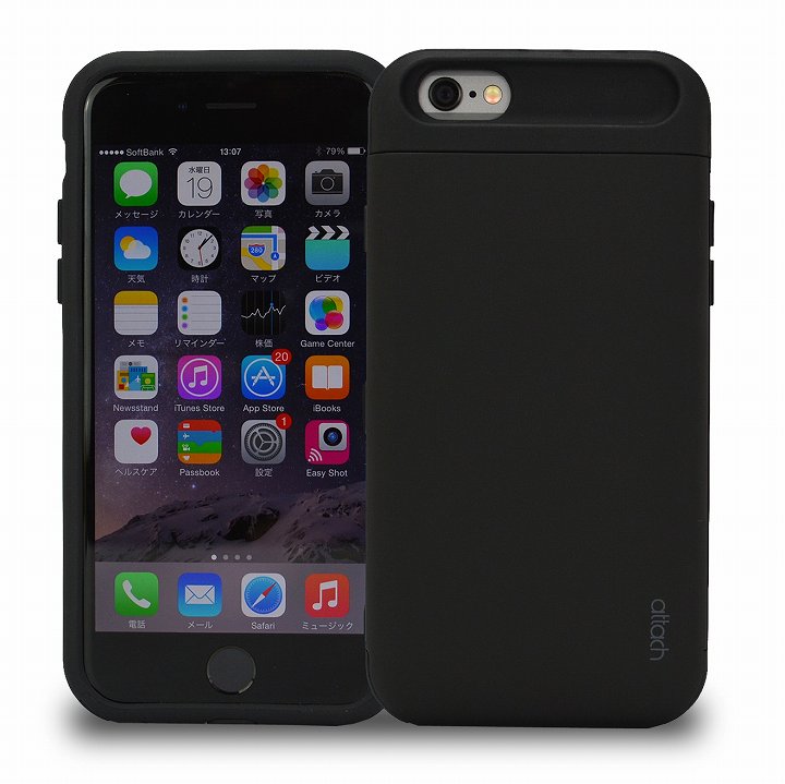 iPhone6s/6 ケース iCash ICカード対応 タフケース ブラック iPhone 6s/6_0