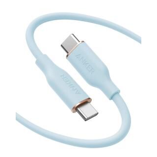 Anker PowerLine III Flow USB-C & USB-C ケーブル 1.8m アイスブルー【7月上旬】