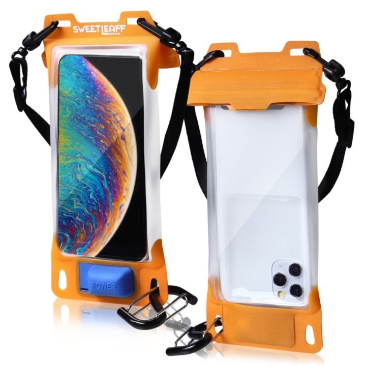 Sweetleaff 防水ケース iPhone スマホ 6.7インチ以内 エアポンプ搭載 IPX8 オレンジ_0