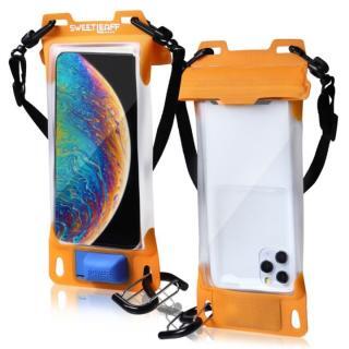 Sweetleaff 防水ケース iPhone スマホ 6.7インチ以内 エアポンプ搭載 IPX8 オレンジ【7月上旬】