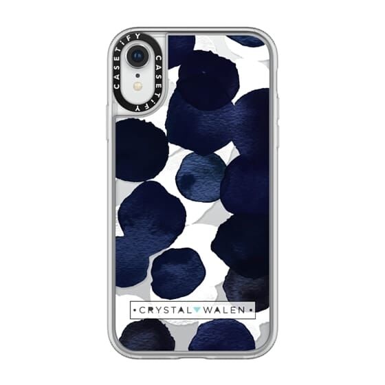 iPhone XR ケース Casetify Indigo White Dots Clear Grip Case iPhone XR_0