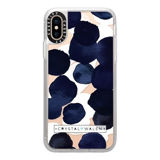 iPhone XS ケース Casetify Indigo White Dots Clear Grip Case iPhone XS_0